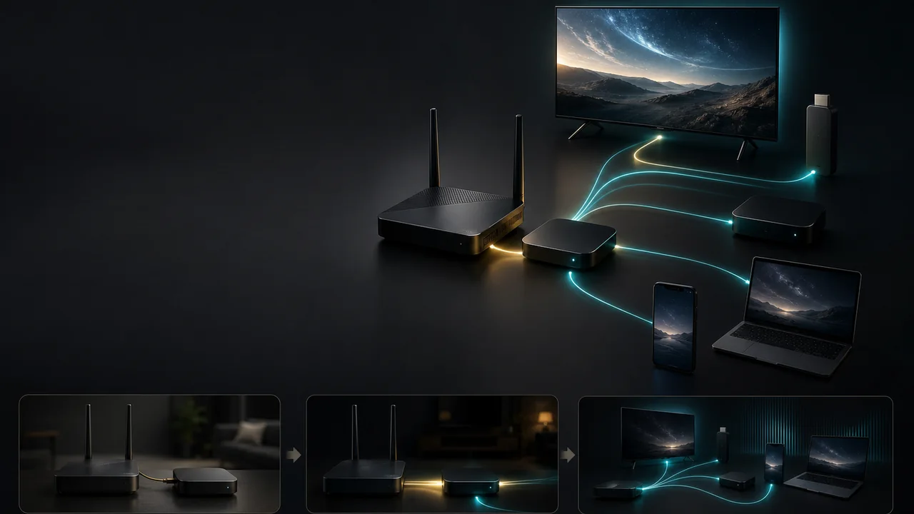IPTV connection flow from private credentials to a compatible player and tested screen