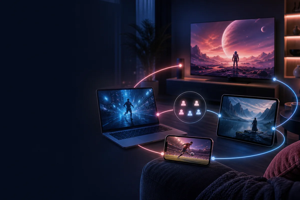 IPTV household schedule for overlapping screens and shared network capacity